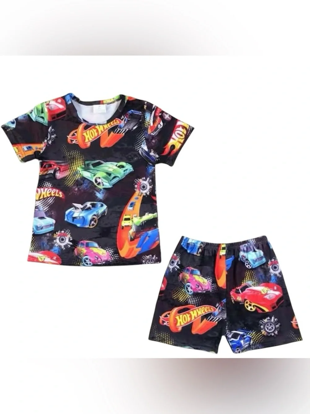 New Hot Wheels Theme Boys Boutique Short Set Summer Casual Cars Fun Comfy
